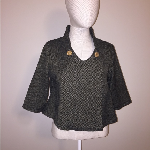 LAK crop jacket with skull lining and cork buttons - Picture 1 of 8